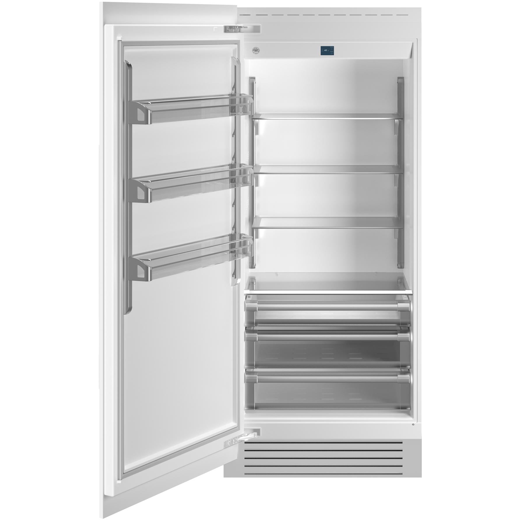 Bertazzoni 36 Inch Built-In All Refrigerator - 21.5 cu.ft Capacity, LED Lighting, Stainless Steel REF36RCPRL/23 - Perfect for Modern Kitchens & Open-Concept Living Spaces