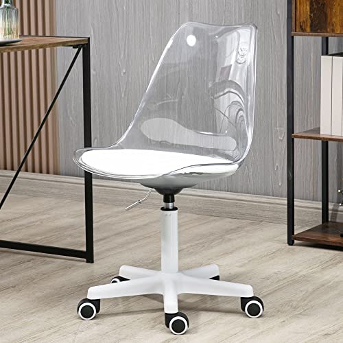 Clear With White Legs and White Cushion