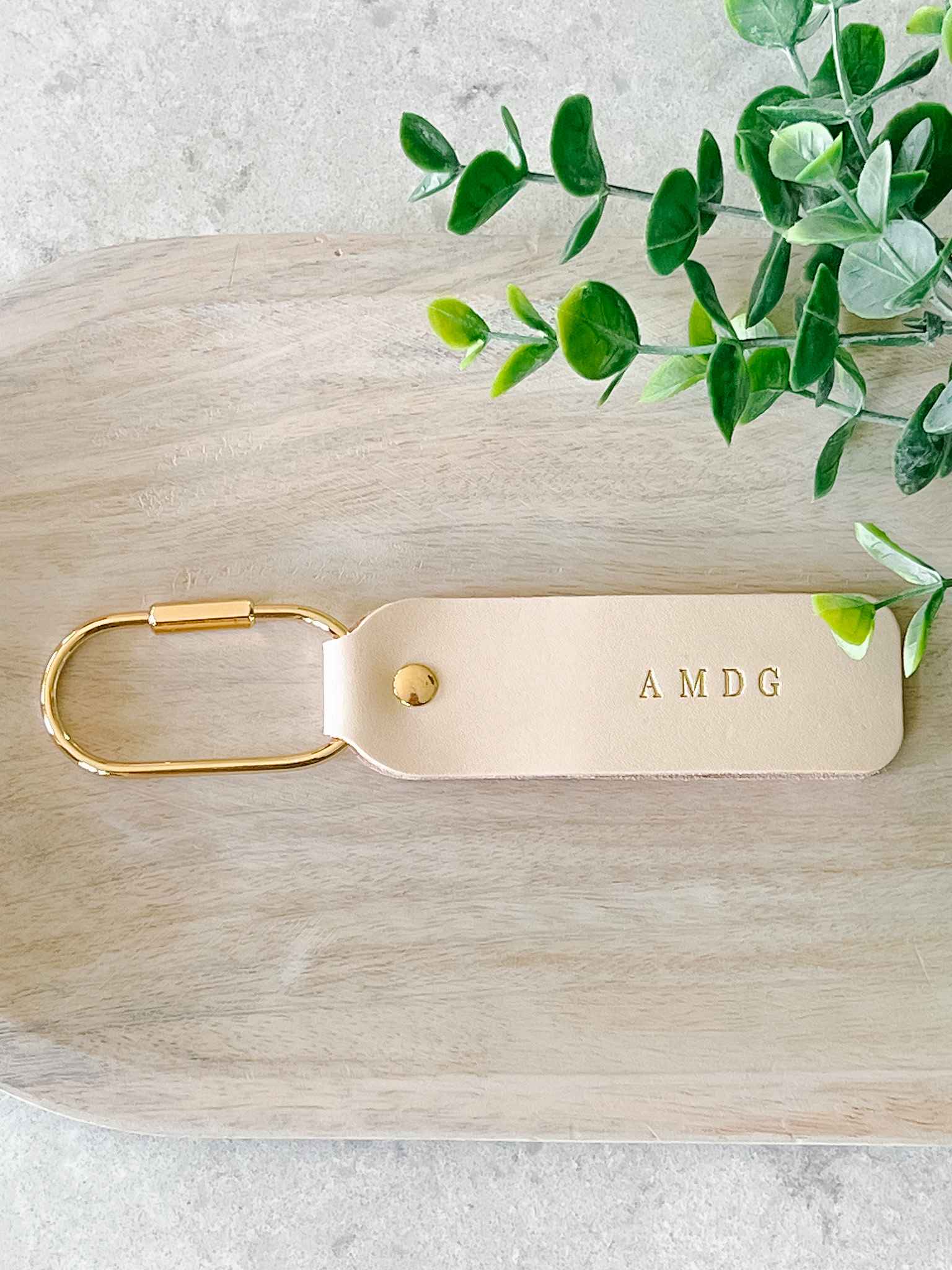 Premium AMDG Genuine Leather Keychain - Durable & Stylish Key Holder for Men & Women - Perfect for Home, Office, Car Keys & Gift Giving