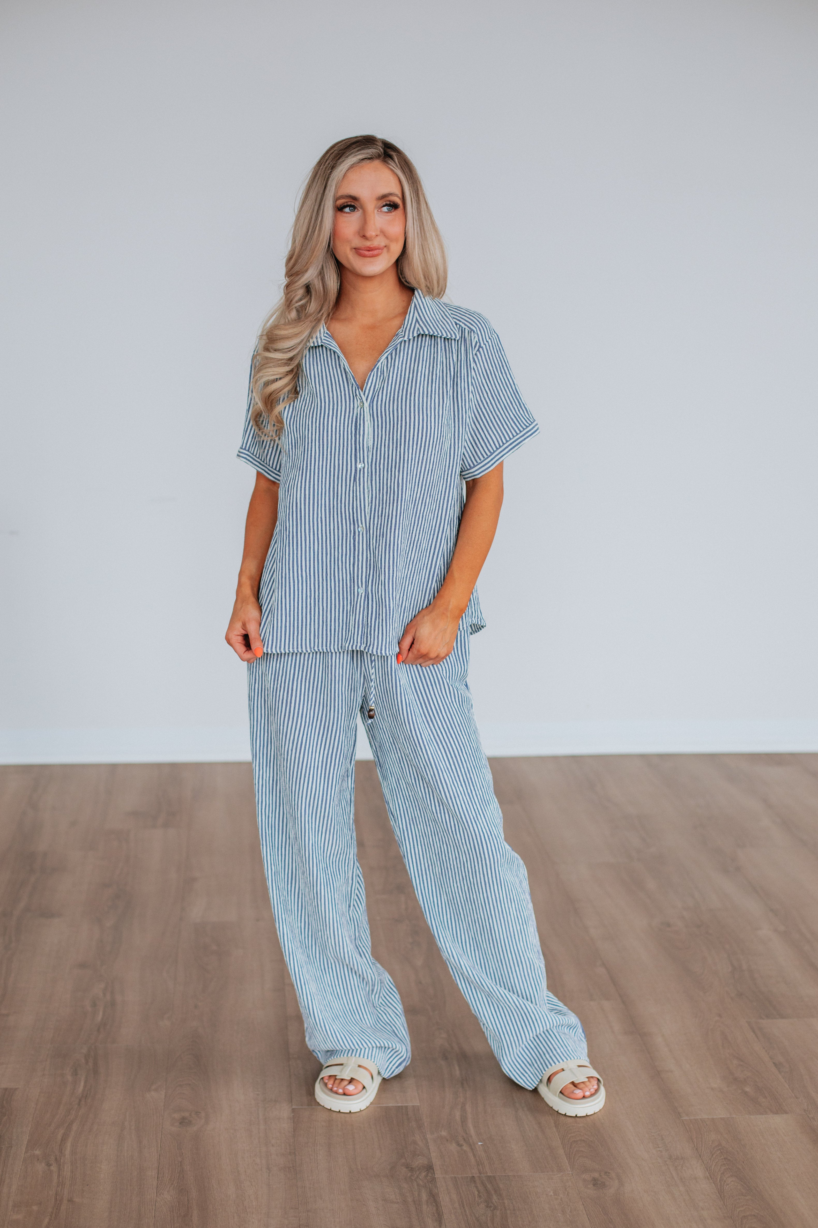 Calliope Two Piece Set - Slate Blue Mix Outfit for Women | Casual Summer Dress & Top | Perfect for Beach, Vacation, and Outdoor Activities