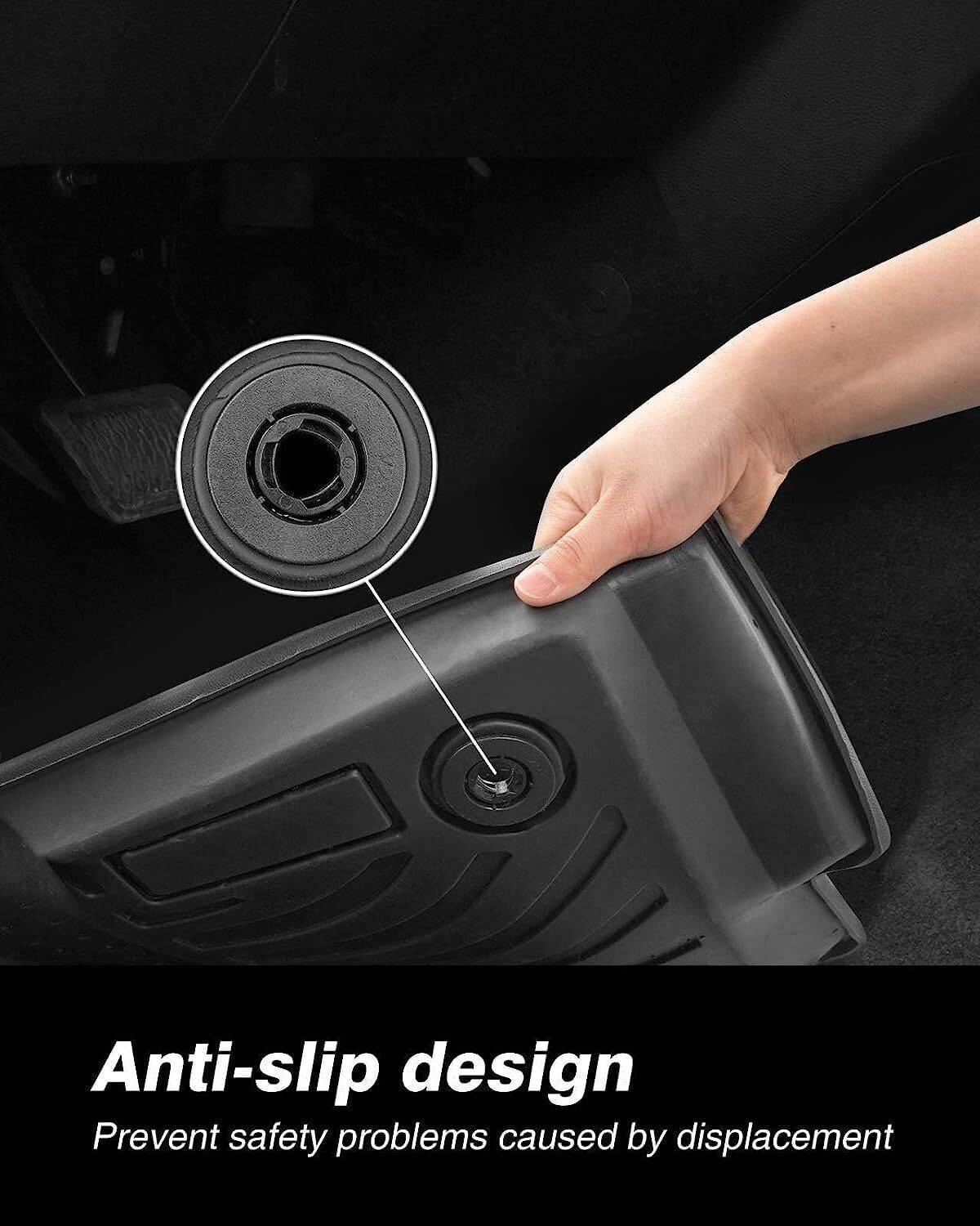 2024-2025 Chevrolet Trax & Buick Envista All-Weather Floor Mats - 3-Piece TPE Car Floor Liners Set - Non-Slip Black Interior Protector for SUV - Perfect for Road Trips, Winter Snow & Mud Protection