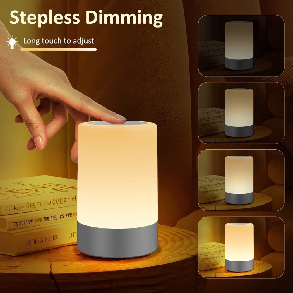 G Keni Baby Night Light - LED Touch Sensor Nursery Lamp for Breastfeeding & Sleep Aid, USB Rechargeable Dimmable Bedside Light with Memory Function & Warm White Light - Perfect for Nurseries, Kids' Rooms & Late Night Feedings