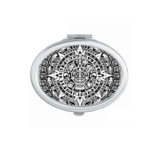 DIYthinker Ancient Egypt Abstract Pattern Art Outline Mirror - Portable Foldable Double-Sided Makeup Mirror with Stand (Perfect for Travel, Vanity, Dressing Room & Gift)