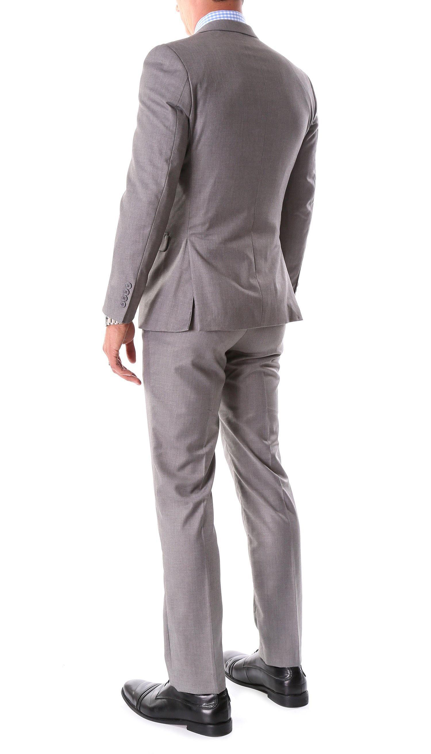 Oslo Collection Slim Fit 2-Piece Suit for Men - Premium Grey Business Suit | Formal Office Wear & Wedding Attire