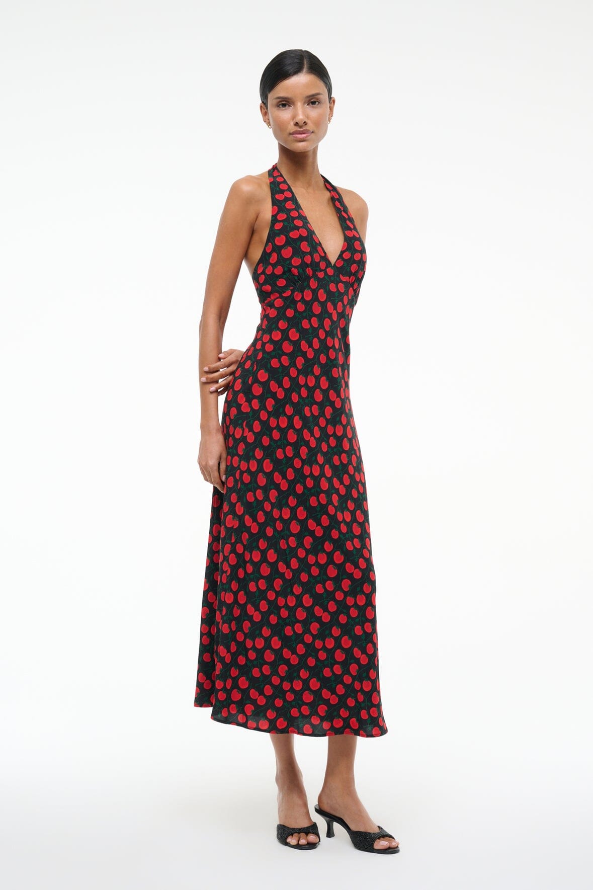LUCCA DRESS | Black Floral Vine Print Women's Summer Dress - Perfect for Beach Vacations, Garden Parties & Date Nights