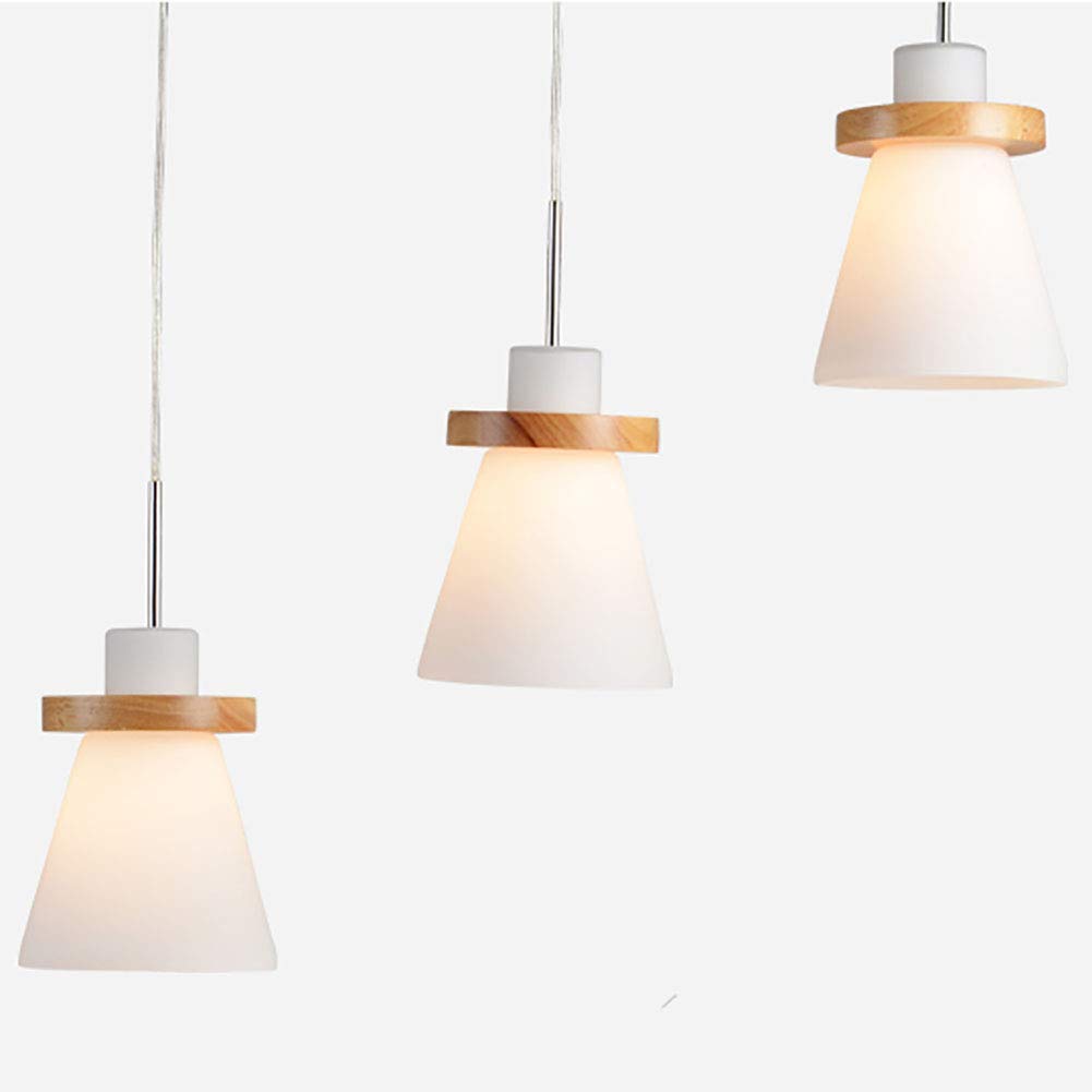 Minimalist Wooden Trapezoid White Pendant Lamp Shade - Perfect for Dining Room, Bedroom, and Living Room Lighting Decor