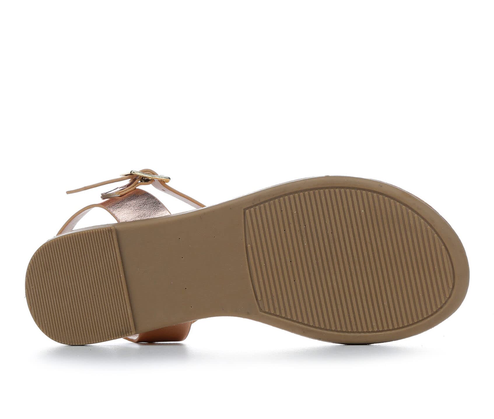 Girls' Summer Open Toe Sandals - Flat Dress Shoes for Toddler, Little Kid & Big Kid | SODA BIG BOSS Rose Gold | Size 4 & 4 Big Kid | Perfect for Beach, Pool & Casual Outings