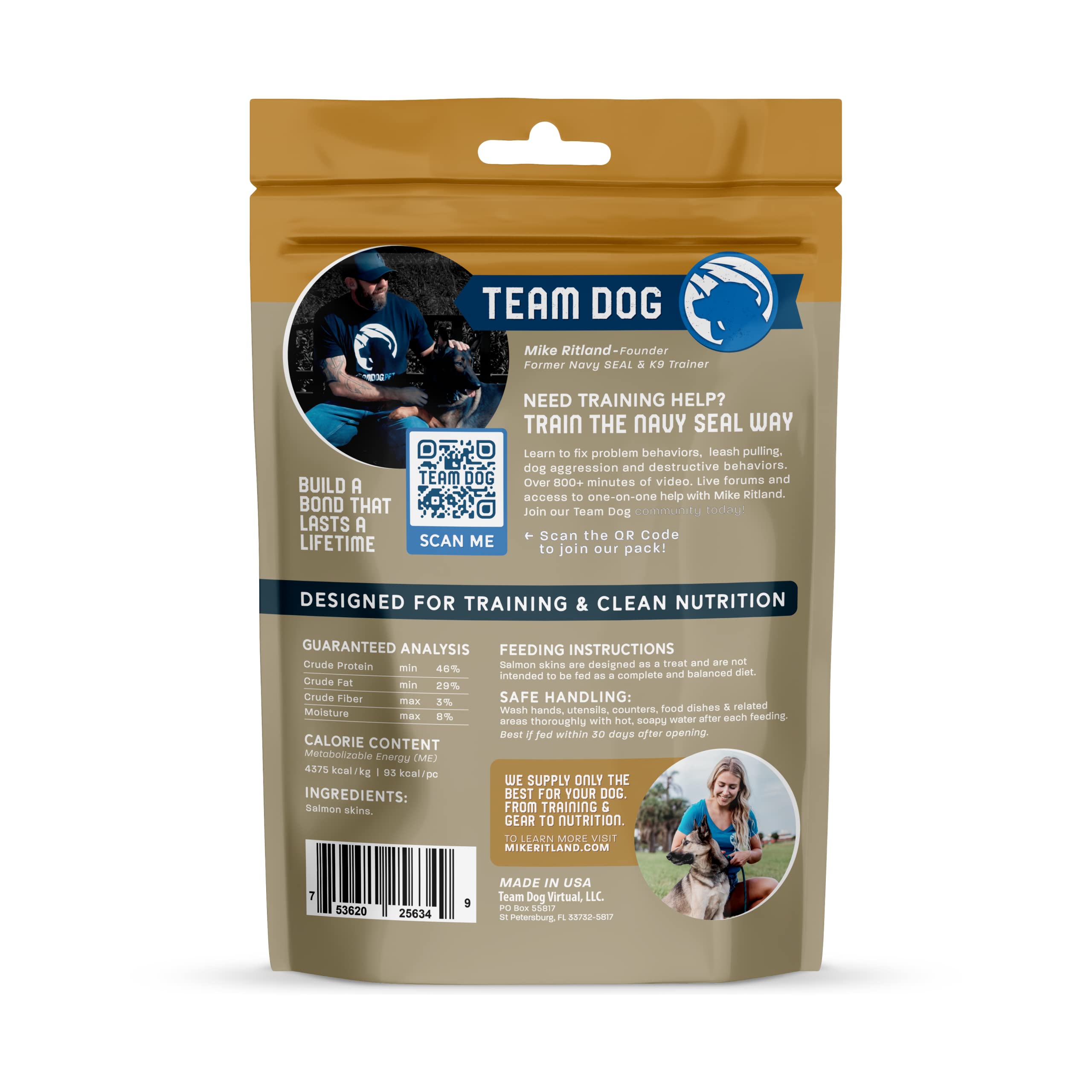 Premium Freeze-Dried Wild Alaskan Salmon Dog Treats - Single Ingredient, Grain-Free & Gluten-Free - Rich in Omega 3 for Healthy Skin & Coat - 4 Chews per Bag - Perfect for Training Rewards & Dental Health