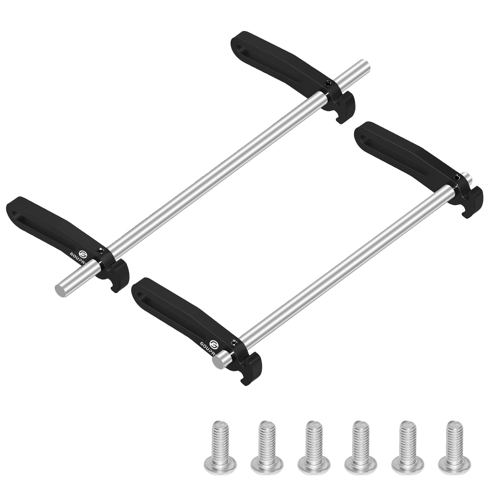 GOUPRC 1/10 Scale Adjustable Metal Bumper Set for RC Crawler - Front & Rear Bumper Upgrade Compatible with Axial SCX10, Element Enduro, Gen7, Gen8, TRX4, TRX6 - Durable Off-Road Accessories for Rock Crawling & Trail Adventures (Black)