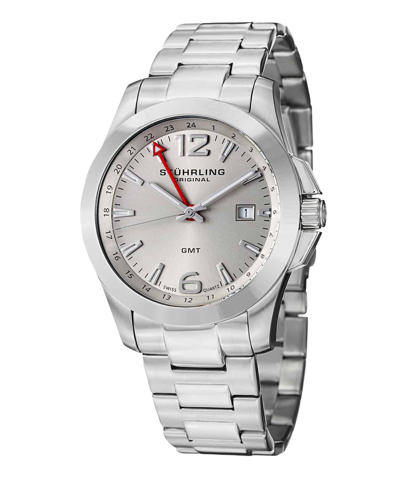 Black Dial / Silver Case / Silver Stainless Steel Bracelet Deployant Buckle
