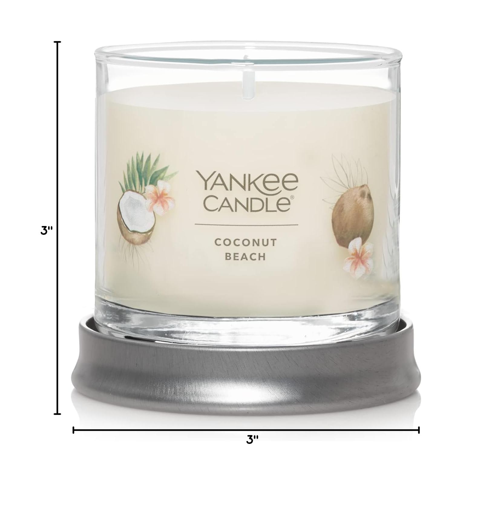 Yankee Candle Coconut Beach Scented Candle - 4.3oz Small Tumbler, Single Wick, 20+ Hours Burn Time - Perfect for Home, Office & Relaxation