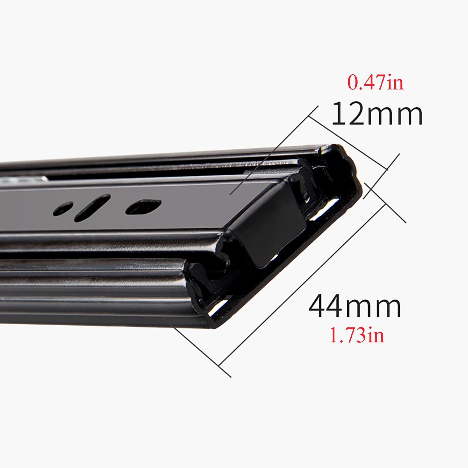 Heavy Duty Ball Bearing Drawer Slides - 100 Lbs Load Capacity, Fully Retractable Side-Mounted Drawer Runners (30cm/12 Inch Pair) - Perfect for Bookcases, Bedroom Furniture, Kitchen Cabinets & Office Storage Solutions