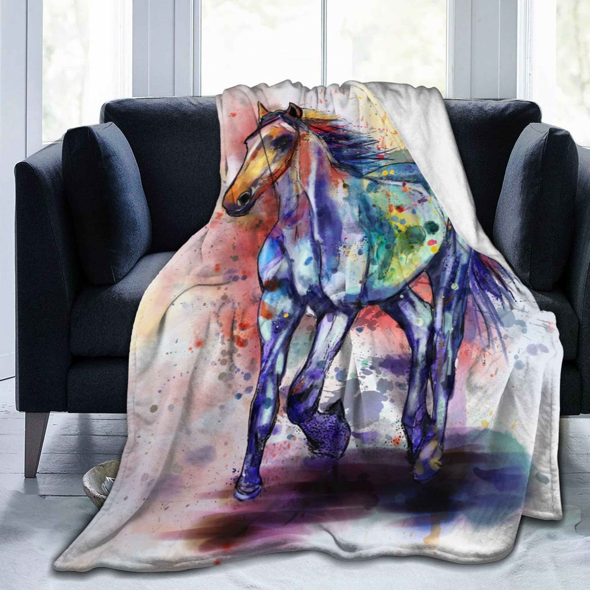 Premium Horse Blanket - Soft & Cozy Throw for Girls, Boys, Women & Men - Perfect Gift for Birthday, Outdoor & Couch Use - Horse Lover's Gift for All Ages