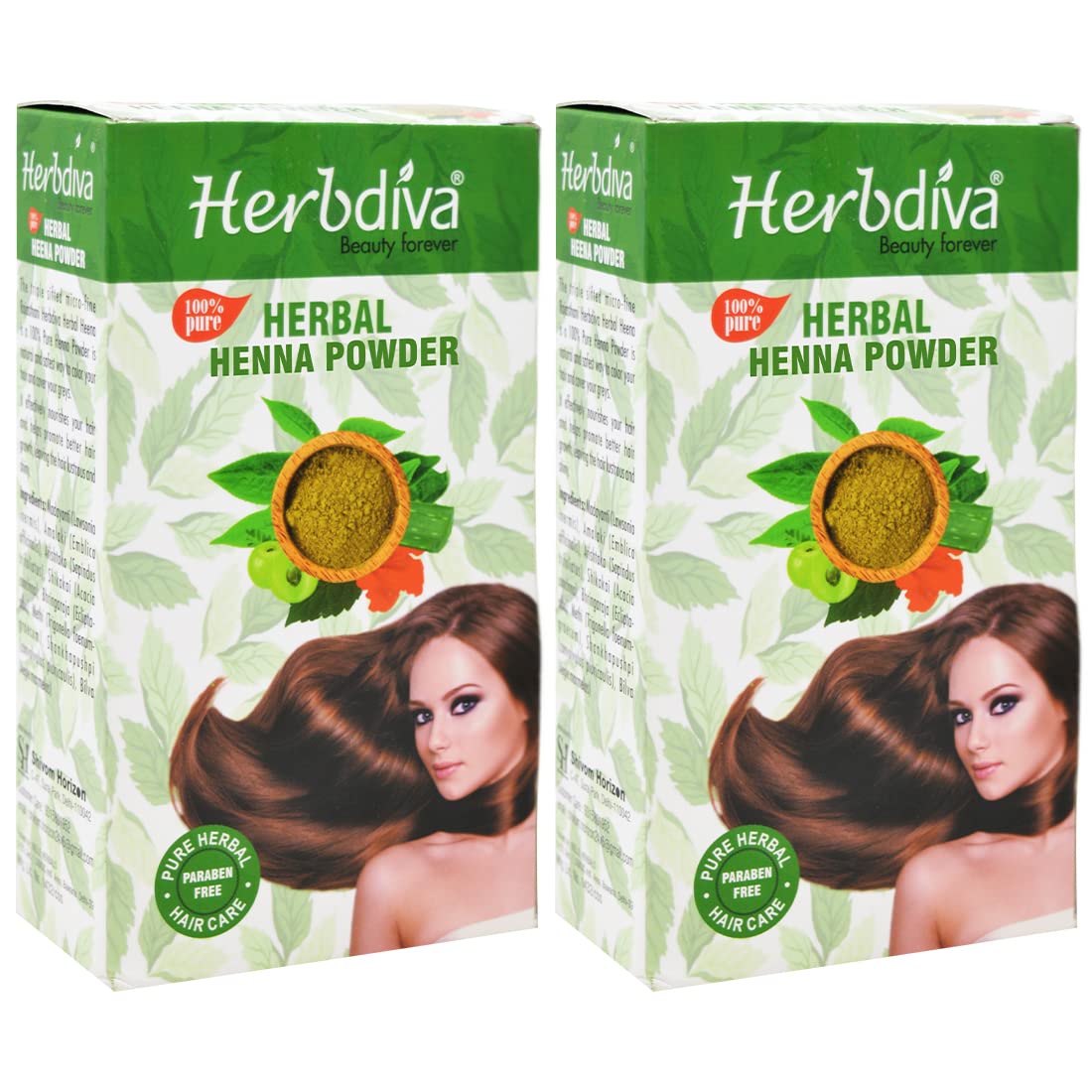 Herbdiva Natural Herbal Henna Powder for Hair - 200g (Pack of 2) | Safe, Chemical-Free Hair Dye & Conditioning Treatment for Women & Men | Perfect for Home Hair Coloring, Bridal Mehendi & DIY Beauty