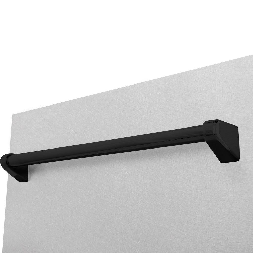 ZLINE Autograph Edition 18-inch Built-In Dishwasher - Tallac Series with 3rd Rack, Top Control Panel, Satin Stainless Steel Finish & Matte Black Handle - Ultra Quiet 51dBa - Perfect for Modern Kitchens, Small Spaces, and Open-Concept Homes (DWVZ SN 18 MB)