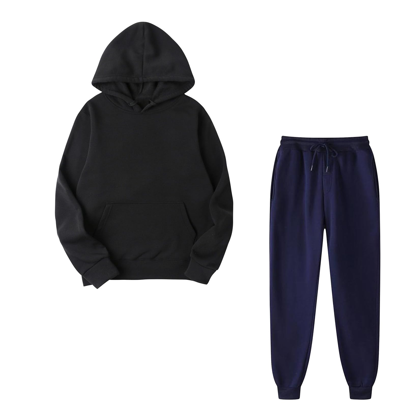 Unisex Casual Long Sleeve Loose Fit Hoodie & Sweatpants Set (2-Piece) | Fall/Winter Outfits | Comfortable Loungewear for Home, Gym & Outdoor Activities