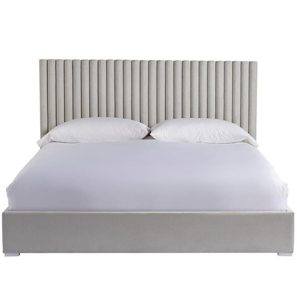 Universal Fabric Queen Panel Bed with Wall Panels - Beige Upholstered Platform Bed Frame for Master Bedroom & Guest Room - Modern Elegant Bedroom Furniture with Headboard & Footboard