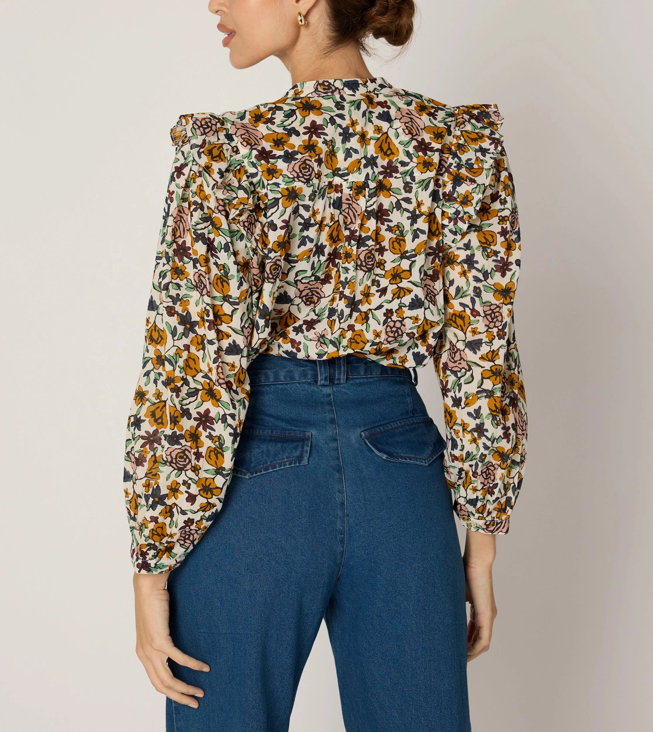 Malin Blouse | Wild Cosmos Print Women's Tops - Elegant Floral Blouse for Casual Wear, Office & Date Night Outfits