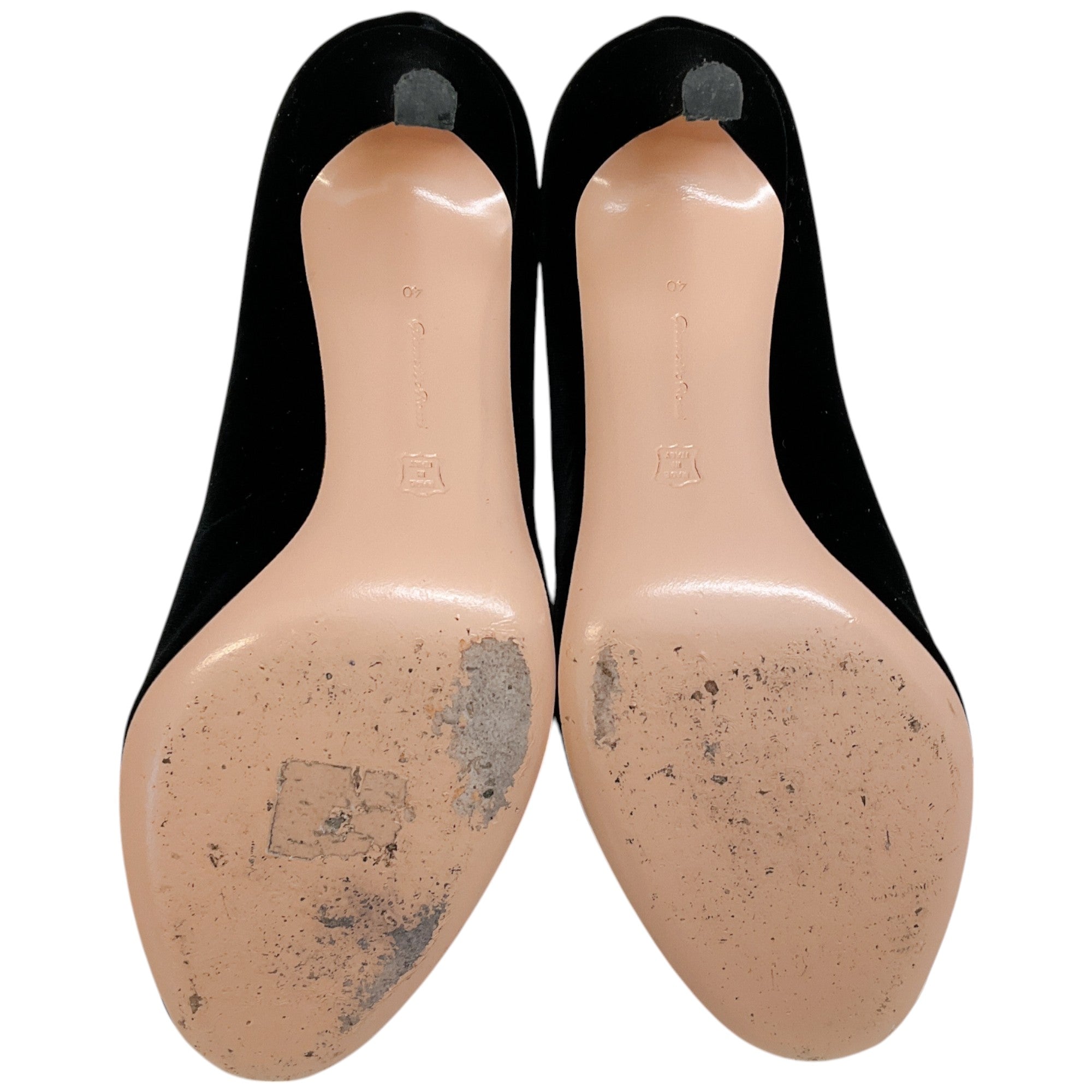 Gianvito Rossi Black Velvet Deep V Cutout Shootie Pumps - Elegant Women's Dress Shoes for Evening Parties & Formal Events