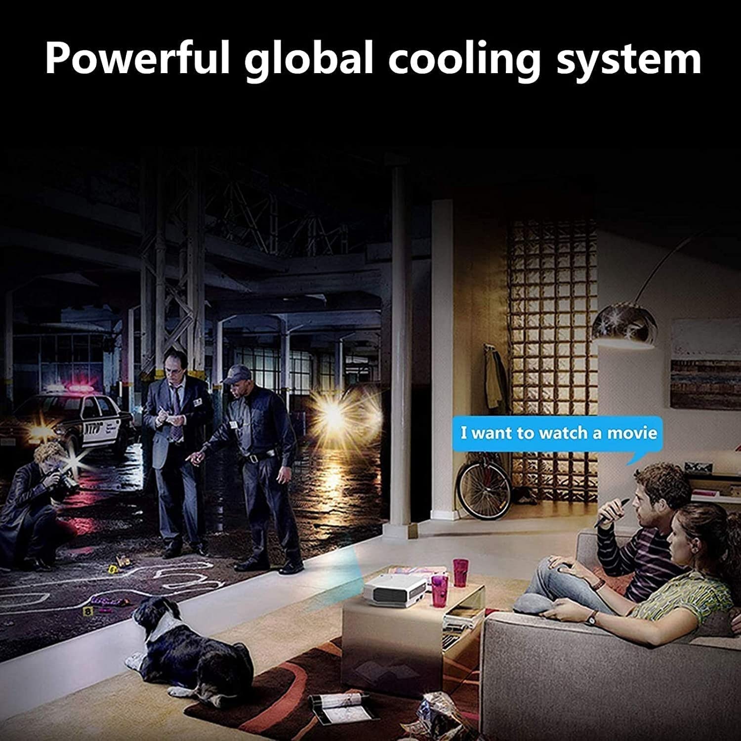 ONOTEC 4600lm 1080p Video Projector with 200