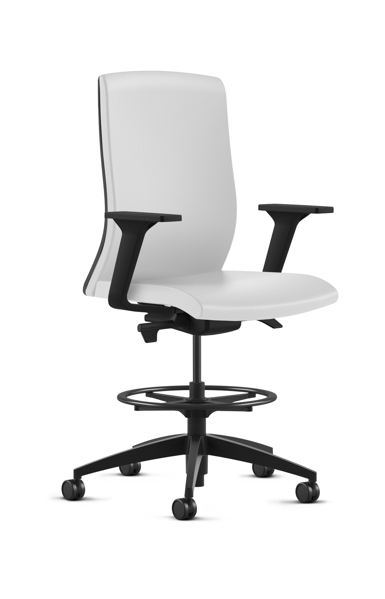 Ergonomic Fabric Stool with Foot Ring - 8