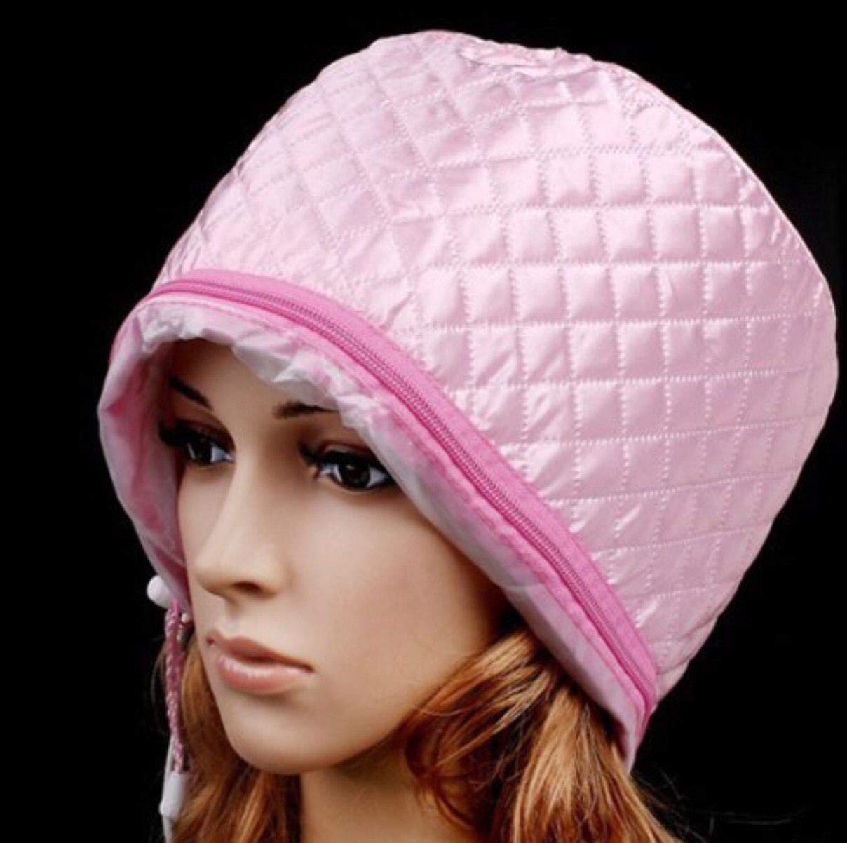 FOK 1Pc Electric Hair Deep Conditioning Thermal Steamer with Heating Cap for Hair Spa Treatment - Pink | At-Home Hair Care & Salon Quality Deep Conditioning