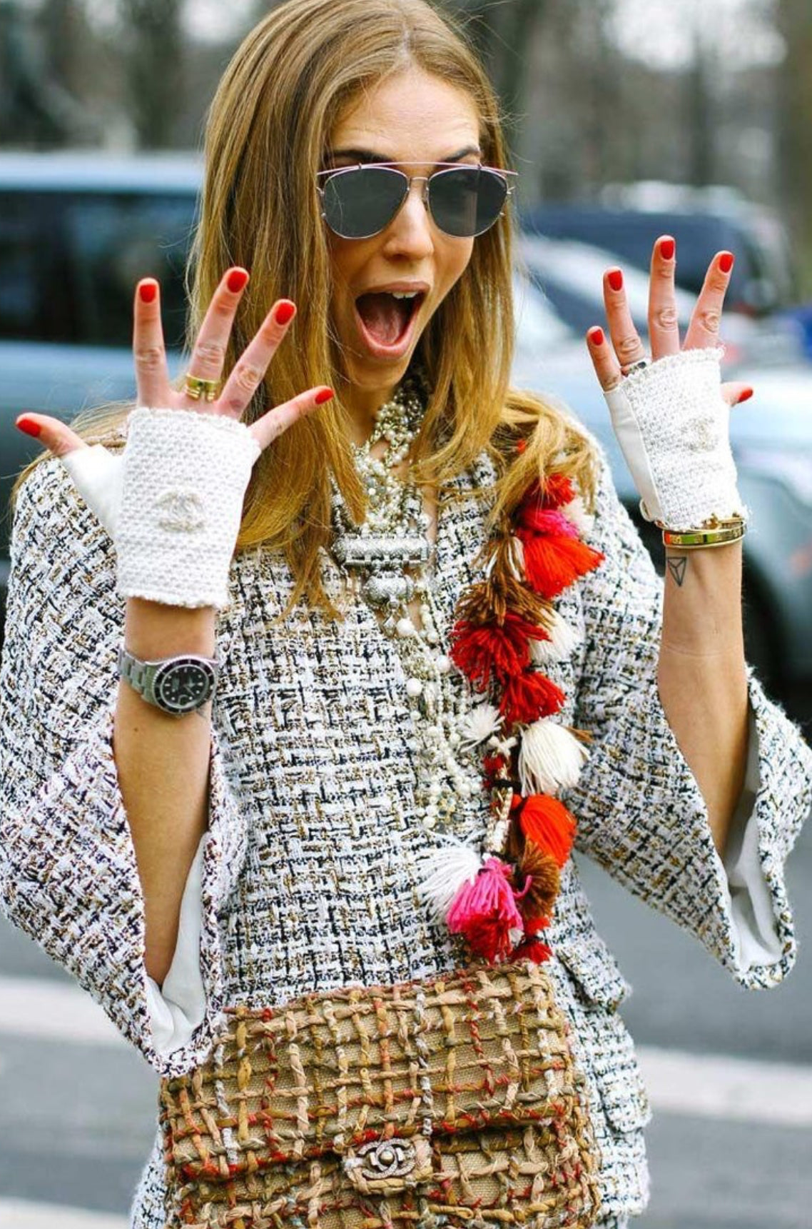 Chanel Limited Edition 2015 Dubai Resort Runway Woven Pom Pom Classic Flap Bag - Luxury Designer Handbag for Women, Evening Parties & Special Occasions