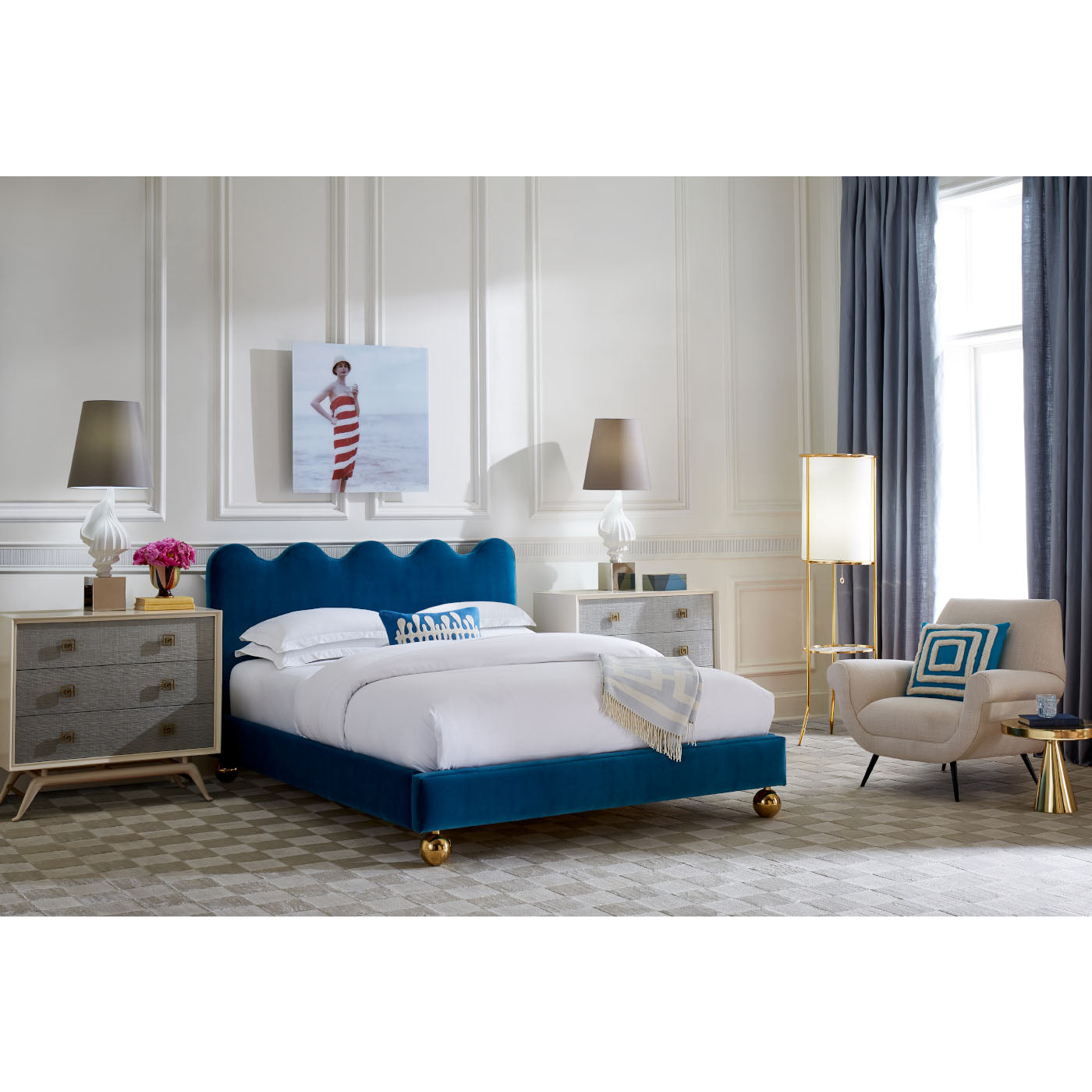 Ripple Queen Size Bed Frame - Modern Platform Bed with Sturdy Wooden Slats for Support | Perfect for Master Bedrooms, Guest Rooms & Small Apartments