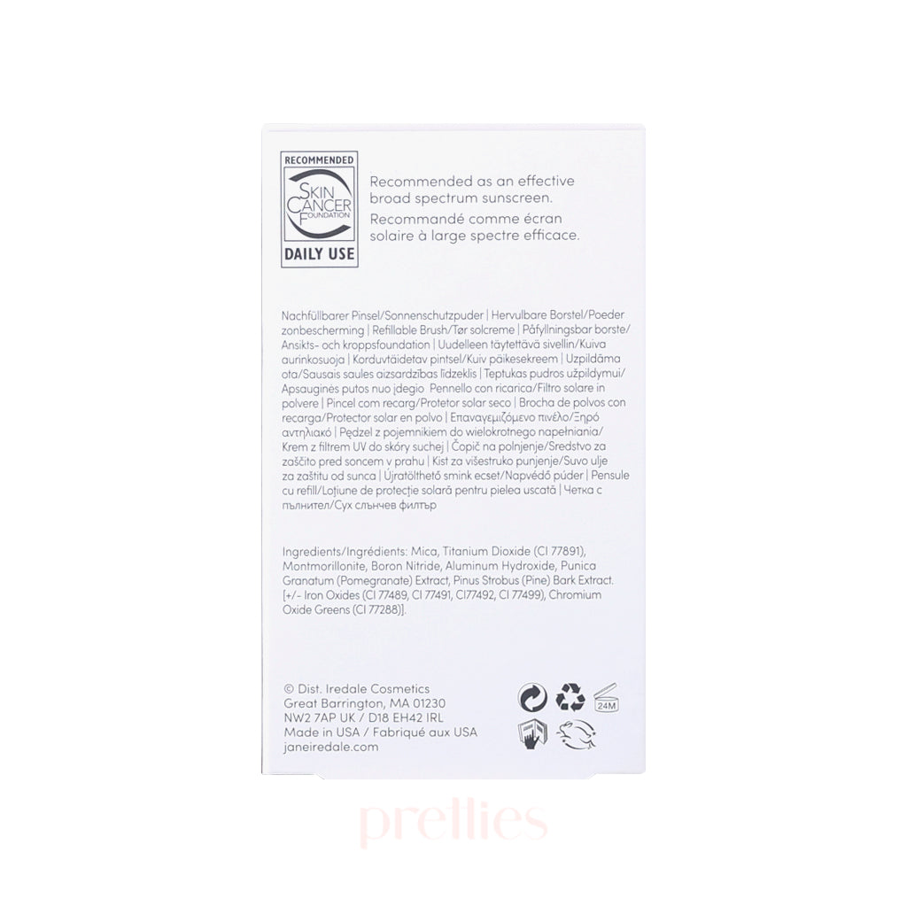 Jane Iredale Powder Me SPF 30 Mineral Sunscreen Brush - Refillable, Nude 5g | Natural Sun Protection for Face & Body | Perfect for Travel, Beach & Daily Use
