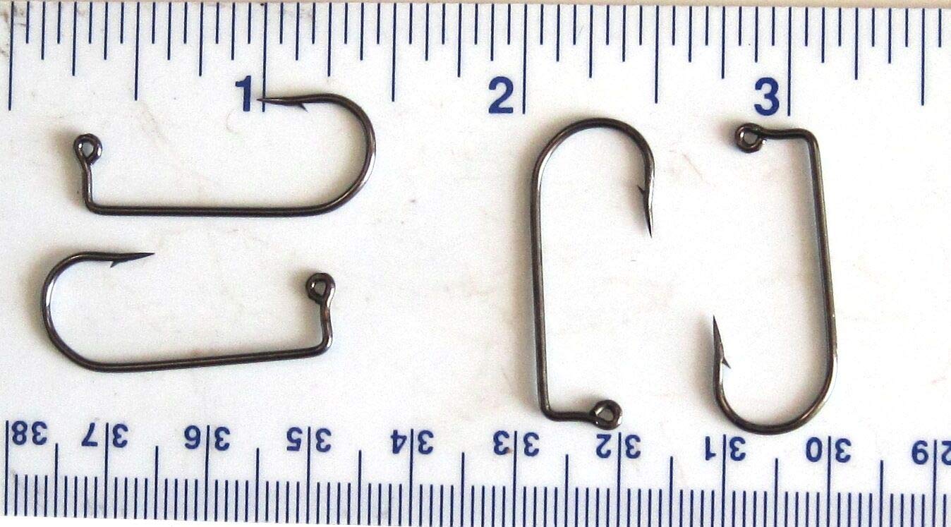 Steven_store 100 Black Aberdeen Jig Fish Fishing Hooks Size 1 (117010 3X Strong) - Saltwater & Freshwater Kayak Fishing Gear for Bass, Trout, and Saltwater Species