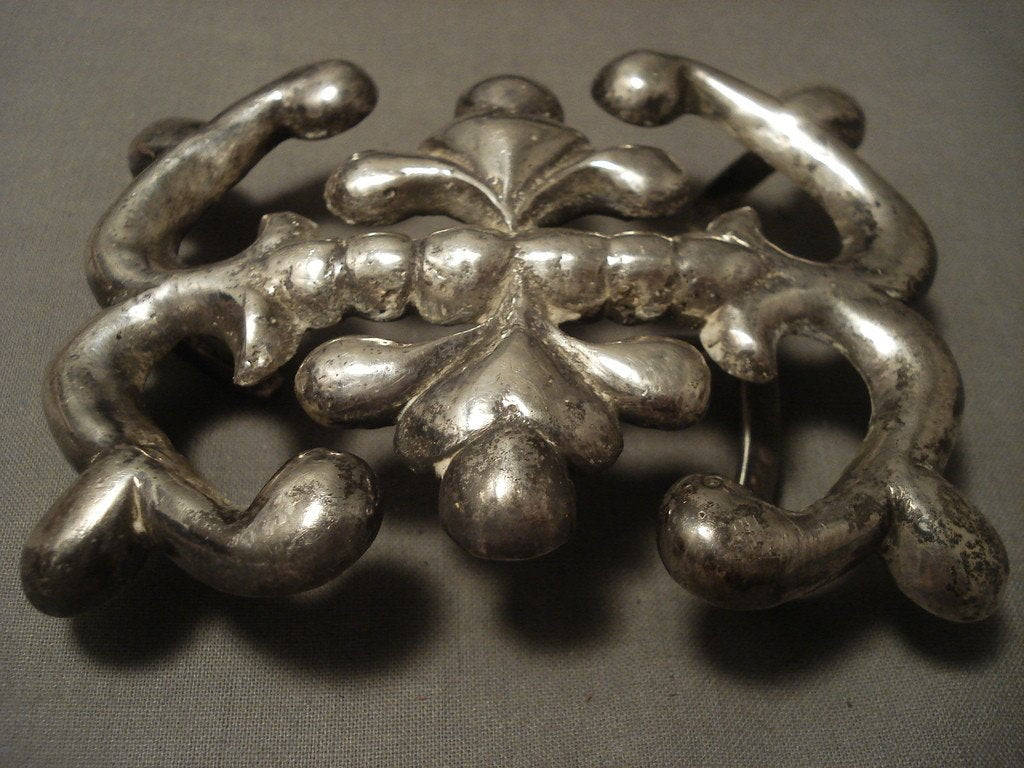 200 Gram Heavy Vintage Navajo Native American Jewelry Silver Buckle - Authentic Southwest Style for Western Fashion & Collectors
