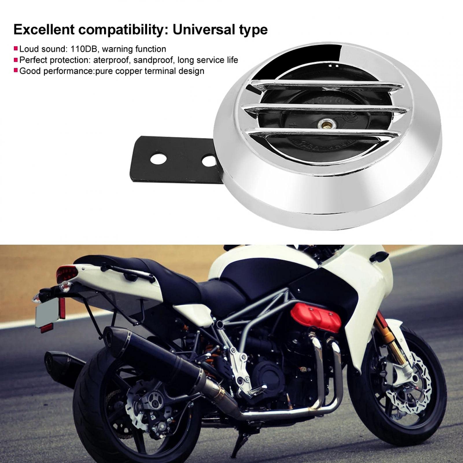 12V 110dB Universal Electric Horn Siren - High-Powered Round Speaker for Motorcycle, Car, Truck & Boat - Emergency Alerts, Safety Warnings & Off-Road Adventures - Ideal for Road Safety, Vehicle Upgrades & Outdoor Adventures