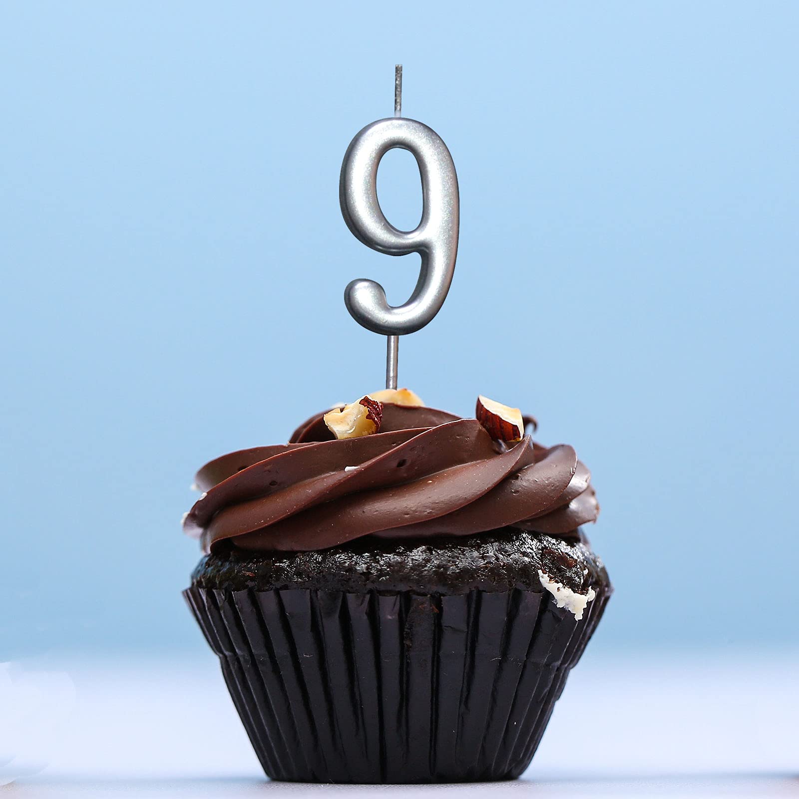 10-Piece Silver Birthday Number Candles Set for Cakes - Perfect for Kids & Adults Birthday Parties, Anniversaries, and Celebrations