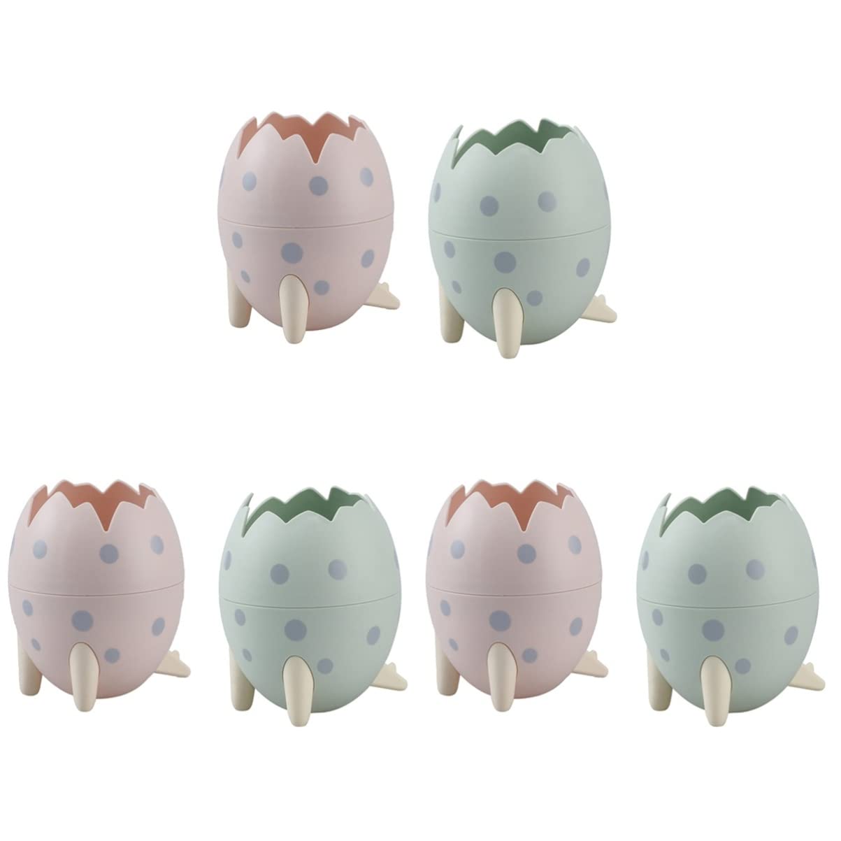 Dinosaur Egg Shaped Pen Holder & Trash Can Set - 6 Pack Kids Desk Organizer for School Supplies, Toys, and Office Accessories | Fun Dinosaur Theme for Boys & Girls Bedroom, Classroom, and Playroom