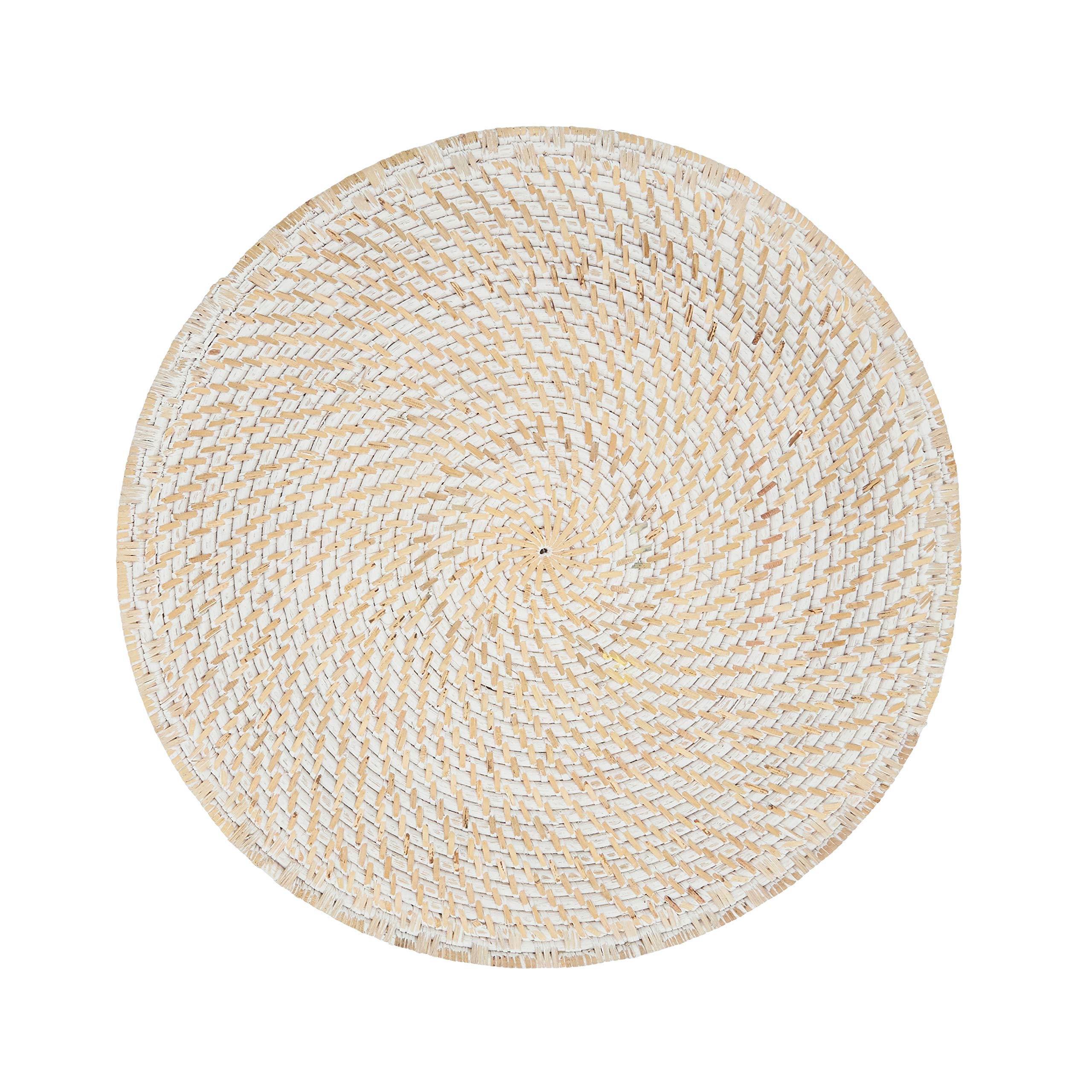 Premium Woven Rattan Placemats Set of 4 - Natural White 15