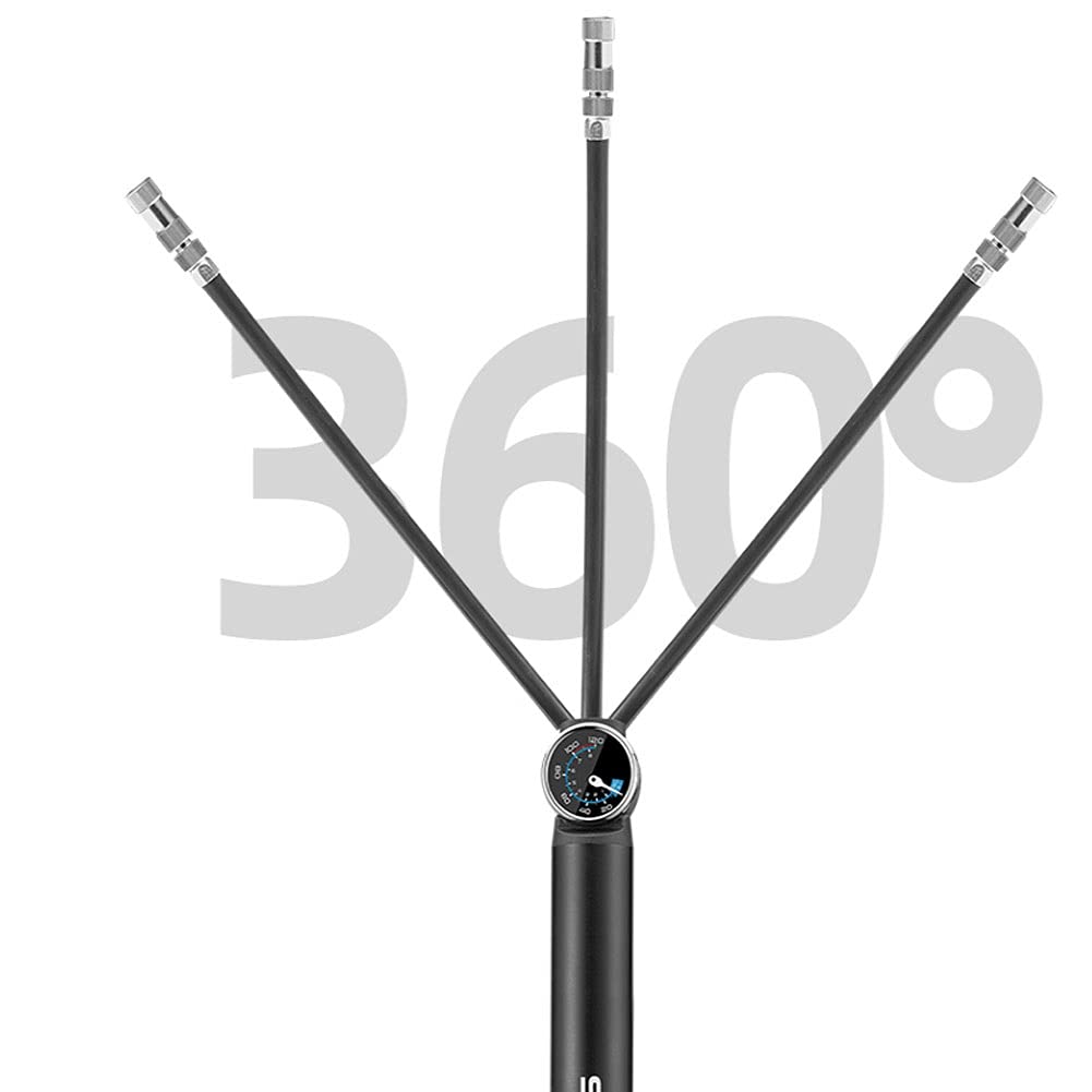 High Pressure Bike Pump with Digital Gauge - 120 PSI Electric Display Bicycle Pump for Mountain Bikes, Road Bikes & Hybrid Bikes | Perfect for Home Garage, Cycling Trips & Emergency Tire Inflation
