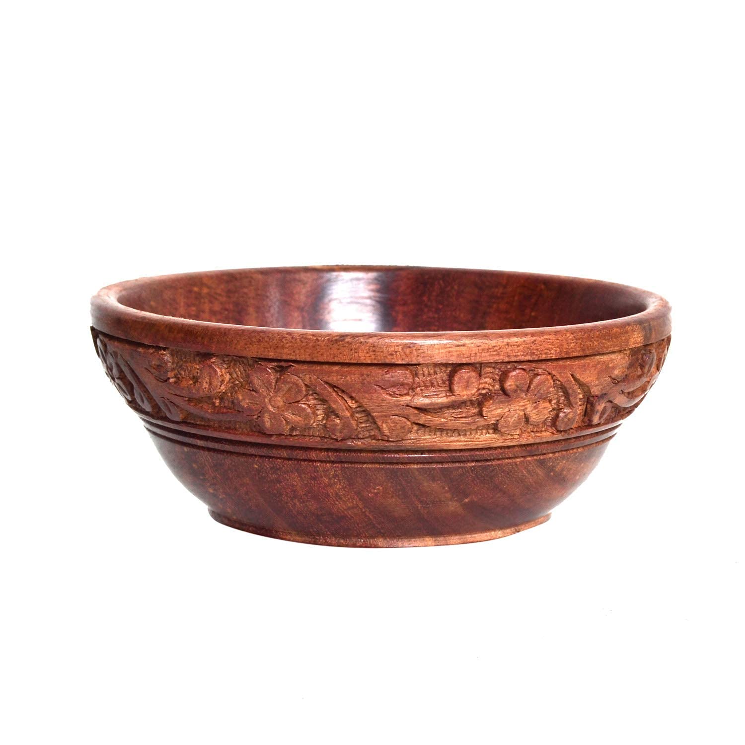 LyqArt 6-Inch Wooden Serving Bowl Set - Multipurpose Bowl for Dry Fruits, Snacks, Cereal, Salad & Soup | Kitchen & Table Decor | Perfect Gift Idea for Home & Party Use