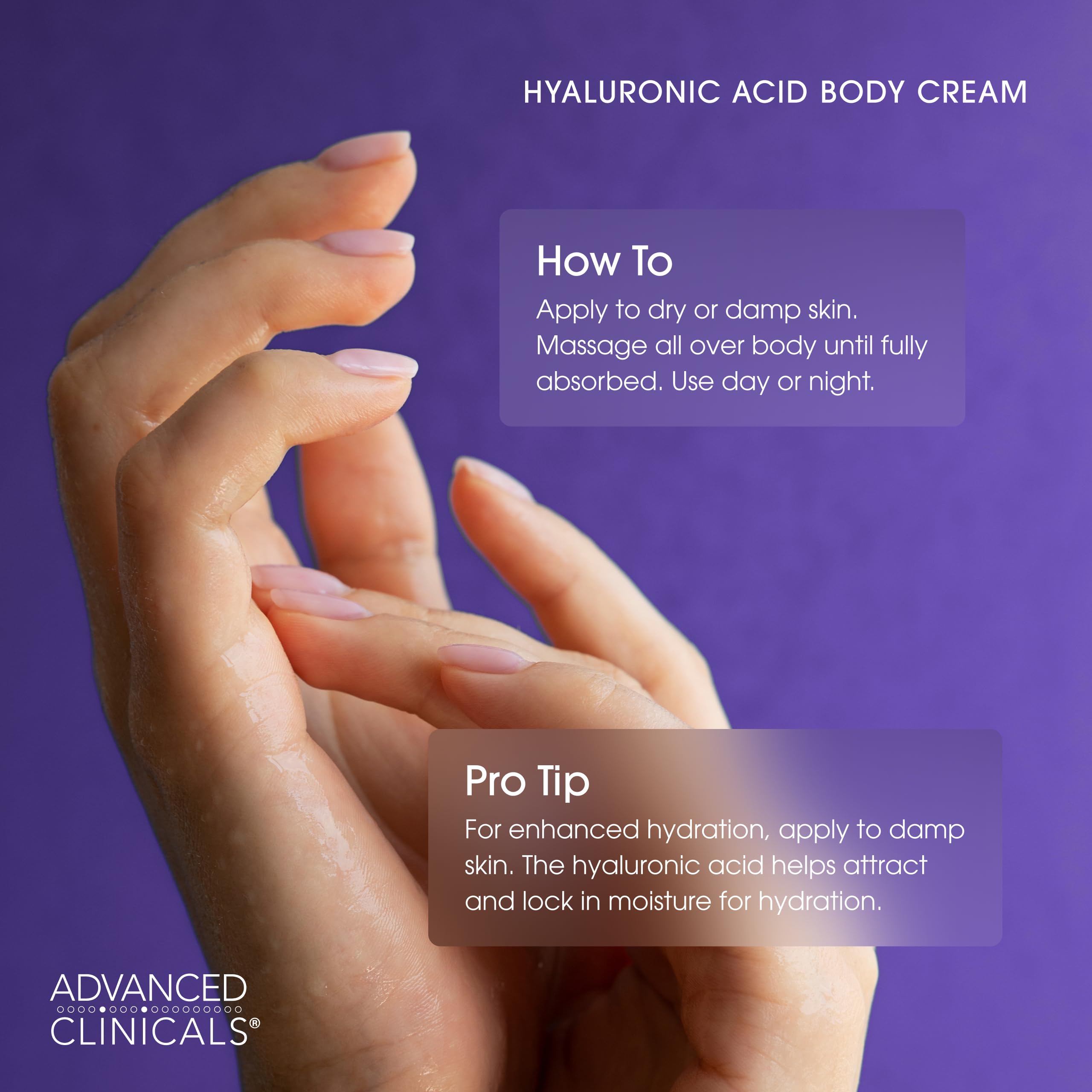 Advanced Clinicals Hyaluronic Acid Body Lotion & Face Moisturizer with Vitamin E - Hydrating Firming Lotion for Wrinkles, Stretch Marks & Dry Skin | 16 Oz Skin Care | Perfect for Daily Hydration & Anti-Aging Routine