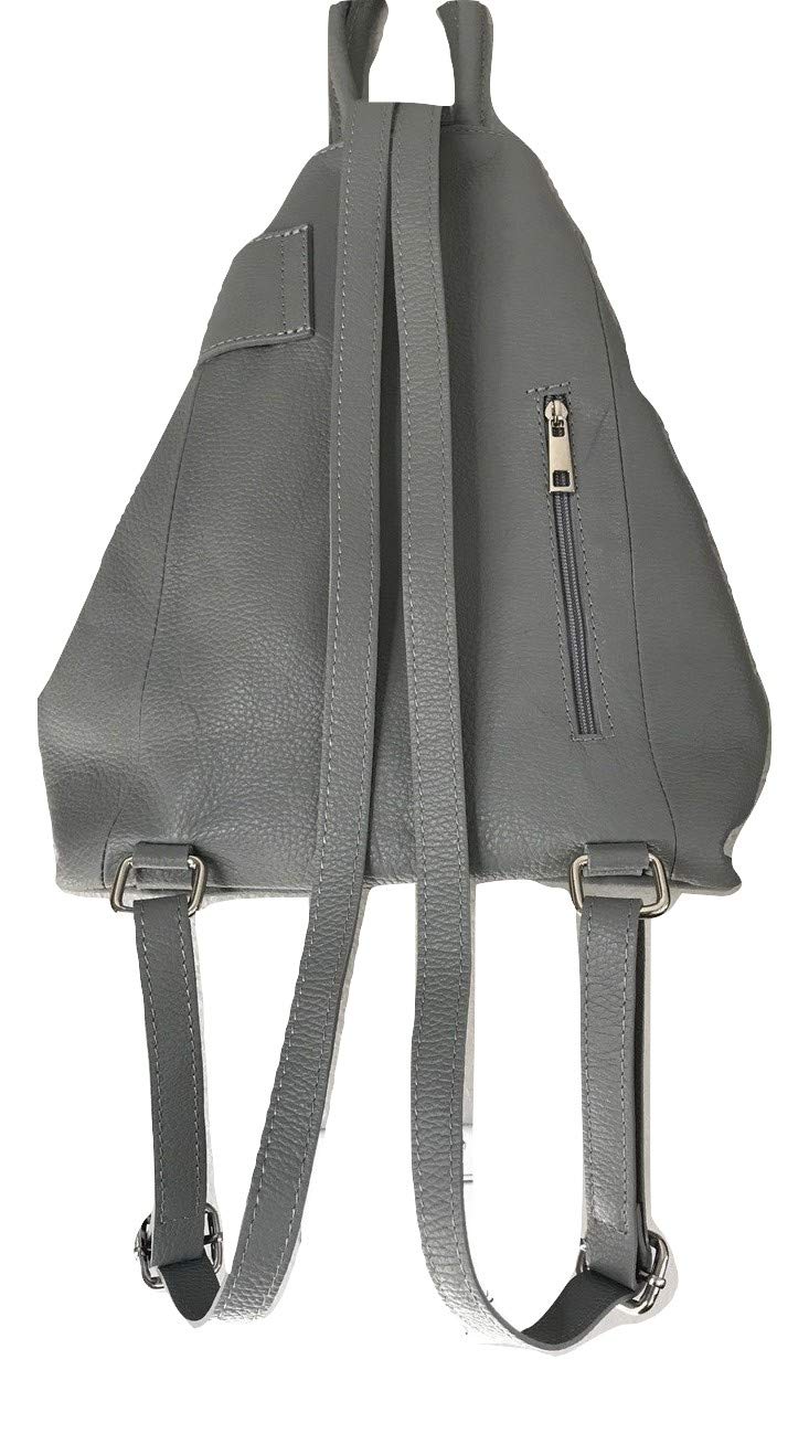 Stella Convertible Leather Backpack Purse for Women - Stylish Travel Tote Bag with Adjustable Straps, Grey - Perfect for Work, School & Weekend Getaways
