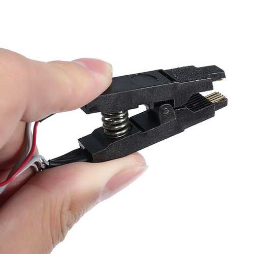 SOIC8 SOP8 Flash Chip Test Clip Adapter - 1.27mm Pitch 8-Pin IC Programmer for BIOS 24 25 93 Series with 2 Power Modules | Perfect for Electronics Repair & Chip Burning