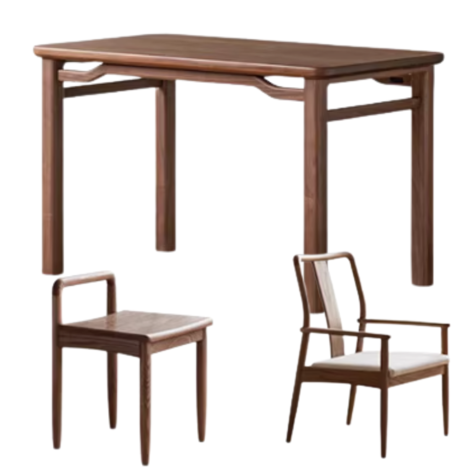 Premium Black Walnut & Ash Solid Wood Tea Table - Rustic Modern Coffee Table for Living Room, Lounge, or Office - Handcrafted Hardwood Furniture for Home Decor