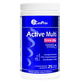 Canprev Active Multi Drink Mix - Juicy Blueberry Flavor 219g | Energy & Hydration Booster for Workouts & Outdoor Activities