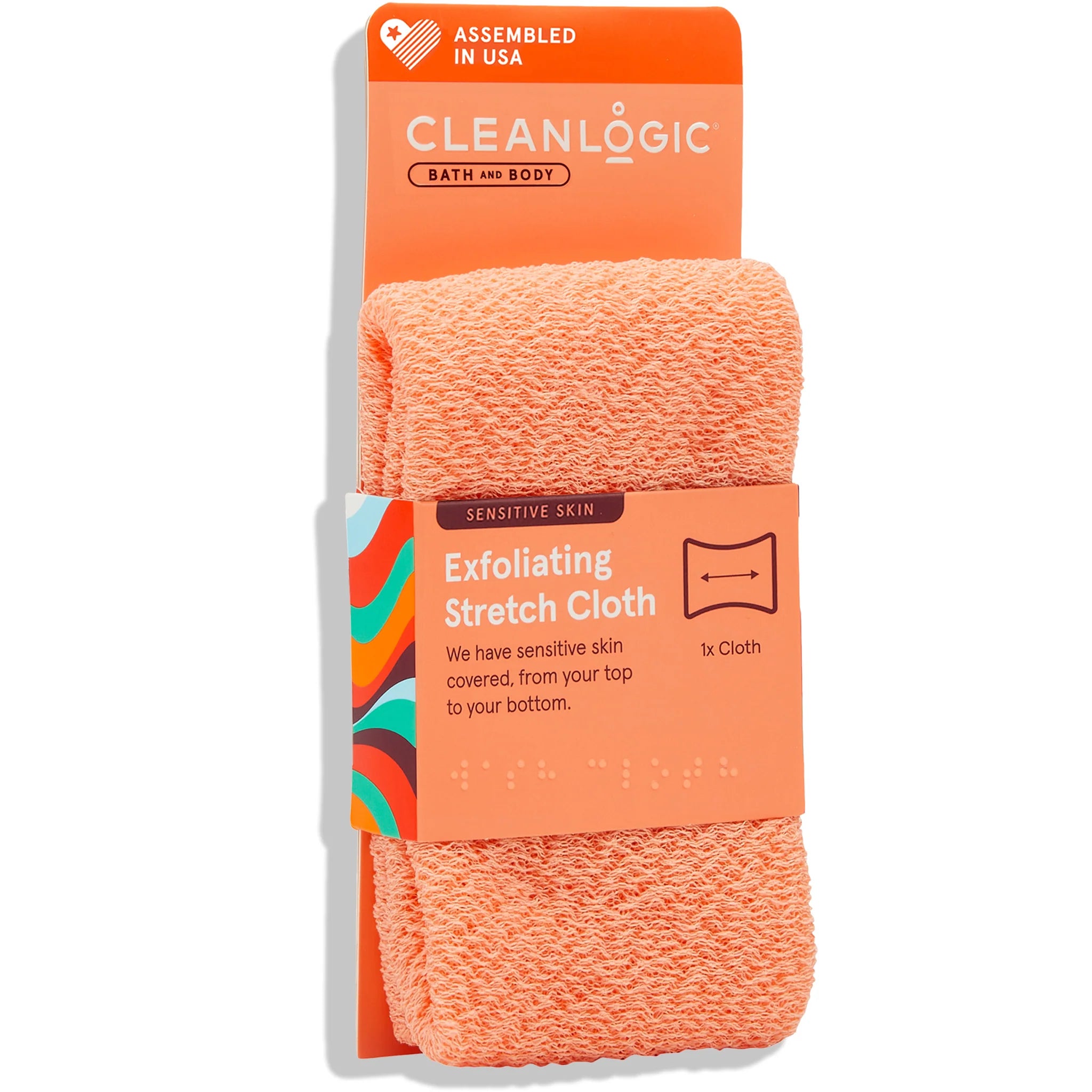 Cleanlogic Exfoliating Bath & Body Washcloth for Sensitive Skin - Gentle Scrubbing & Skin Renewal - Perfect for Shower, Spa & Daily Skincare Routine