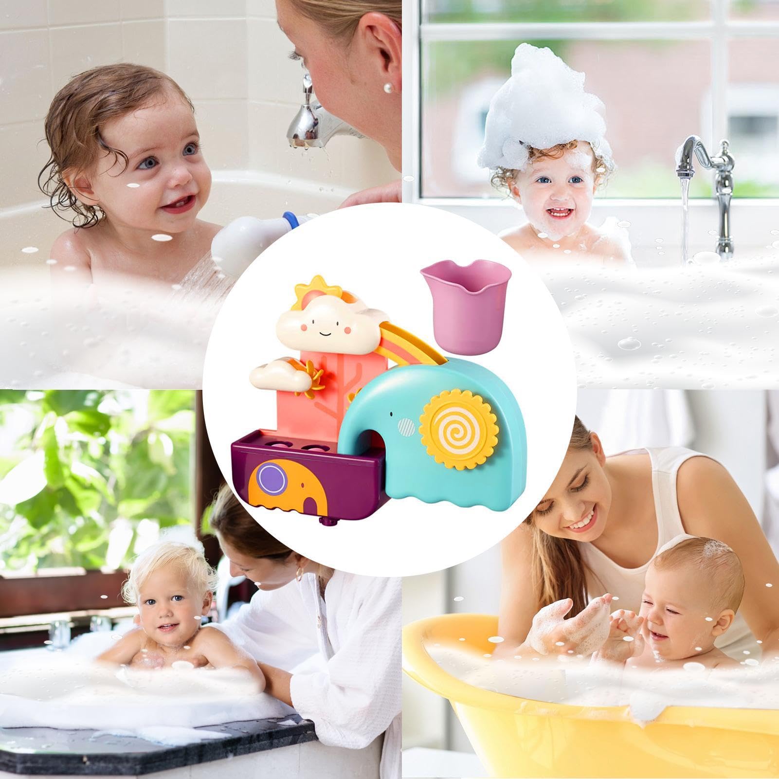 Elephant Water Slide Bathtub Toys for Babies & Toddlers - Interactive Swimming Bath Toys for Bathtub, Pool & Bathroom Play | Fun Bath Time & Pool Time Activities for Kids