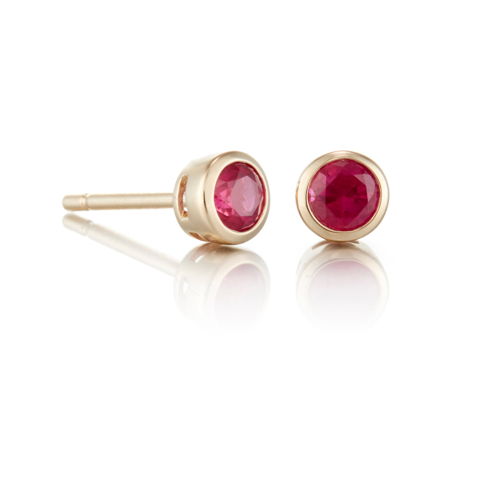 Mini Ruby Dot Earrings for Women - Elegant Stud Earrings for Daily Wear, Parties & Gifts | 14K Gold Plated