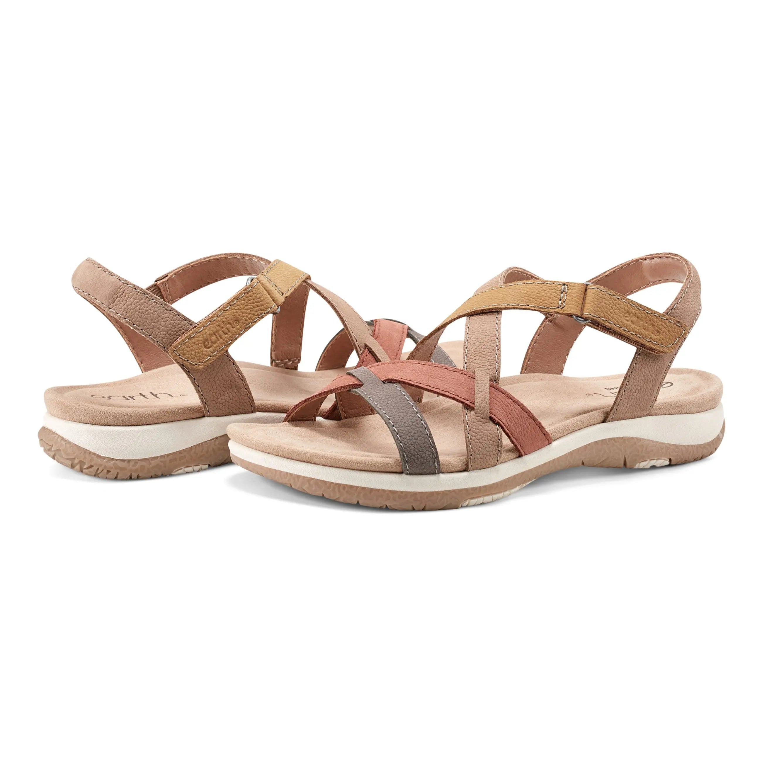 Sterling Casual Strappy Round Toe Flat Sandals for Women - Comfortable Summer Beach Walking Shoes for Outdoor, Vacation & Daily Wear