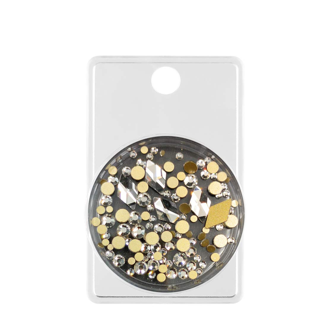 2 Packs S.A.V.I Flat Bottom AB Rhinestones - Mixed Sizes Shiny Diamond Nail Art Decorations (11g Each, Set of 4) for Manicure, DIY Nails & Beauty Salon Use
