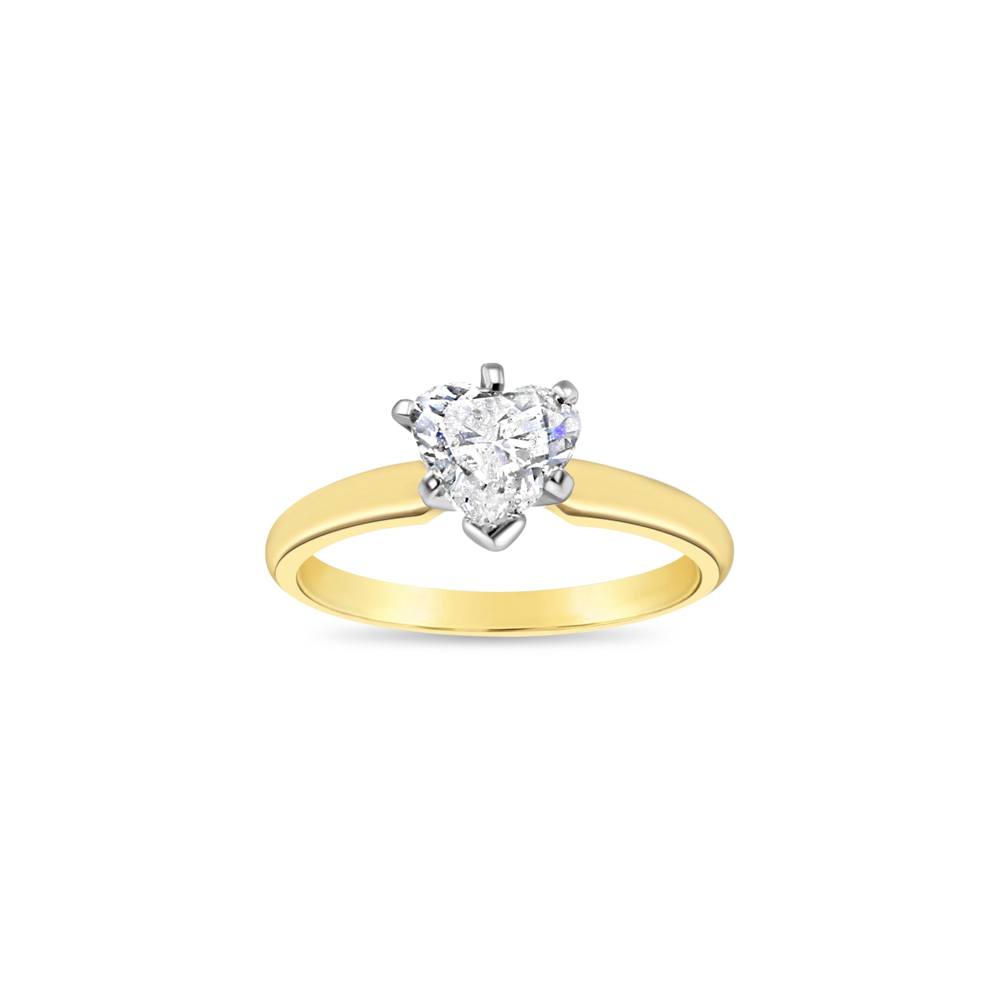 1 Carat Heart Shaped Solitaire Diamond Engagement Ring - 14K White Gold Wedding Band for Her, Proposal Gift, Anniversary Jewelry (Perfect for Valentine's Day, Romantic Proposals & Special Occasions)
