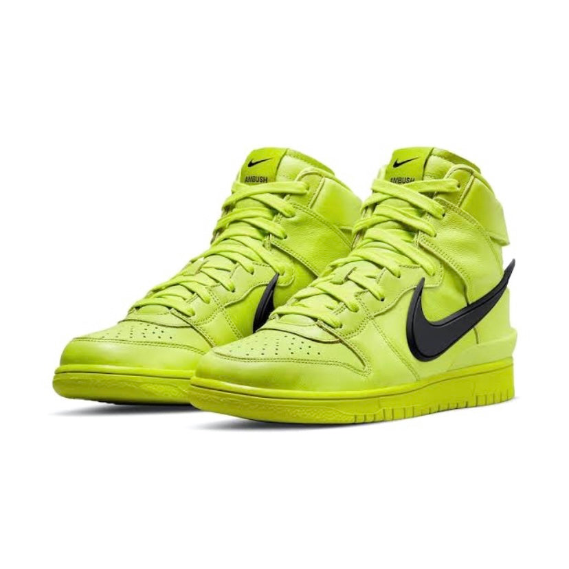 Nike x Ambush Dunk High Sneakers - Atomic Green, Black & Flash Lime Colorway | Men's & Women's Basketball Shoes for Streetwear & Casual Wear
