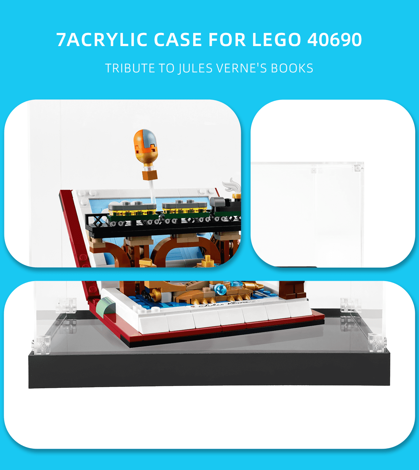 LEGO Tribute to Jules Verne's Books 40690 Display Case - Protective Showcase for LEGO Collectibles | Perfect for Home Decor, Office Display & Gift Giving